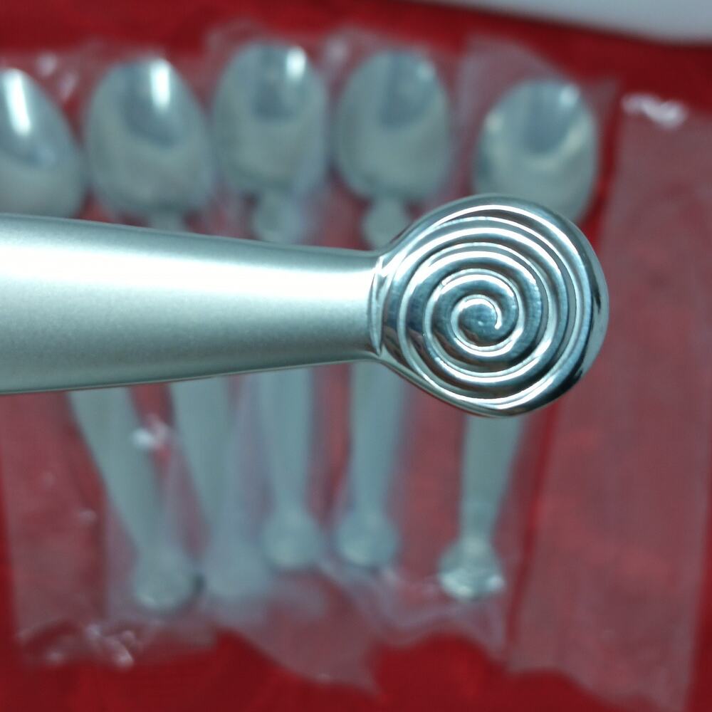 6X Tbsp Corby Hall Miami Table Spoons 18/10 Stainless Spiral Flatware New